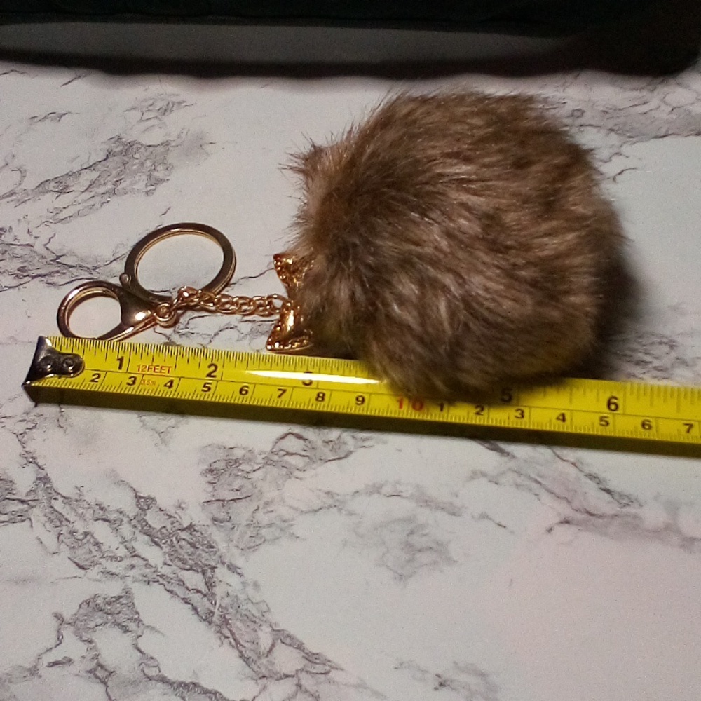 Very cute fox head with furry ball body key chain/purse charm - Picture 3 of 7
